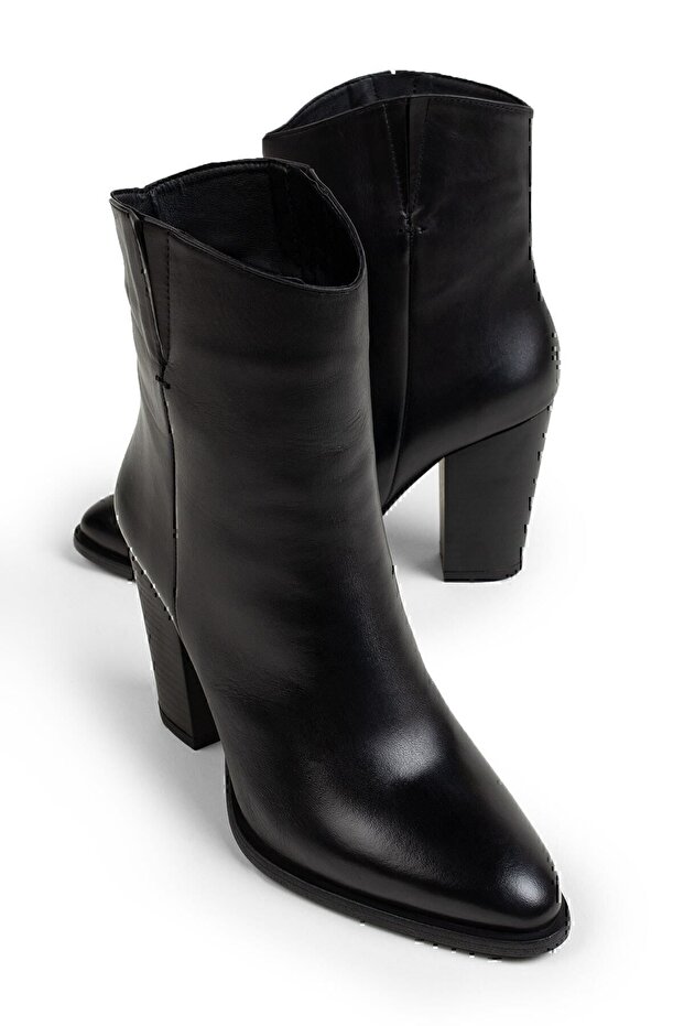 Hakiki Deri Siyah Kadın Bot - 4