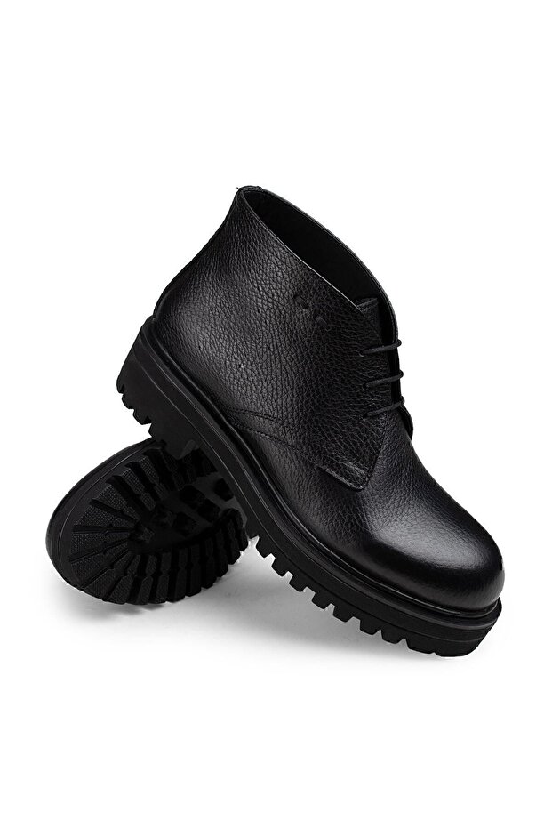 Hakiki Deri Siyah Kadın Bot - 6