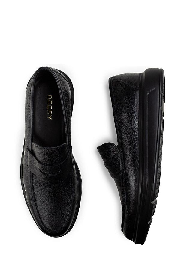 Erkek Siyah Hakiki Deri  Loafer Ayakkabı - 7