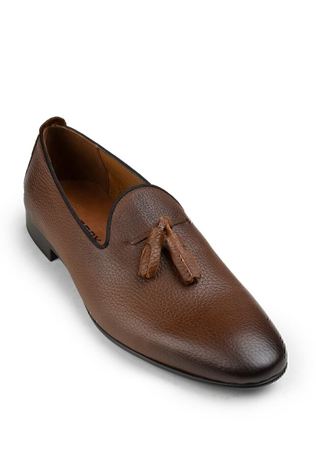 Men's Tan Leather Loafer Shoes