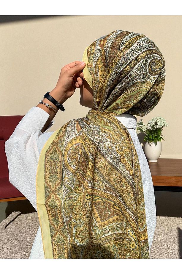 BAŞTACI SOFT ETNİK 0181 PASTEL SARI ŞAL - 3