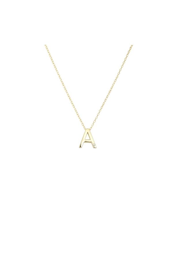 Altın A Harfi Kolye - 1