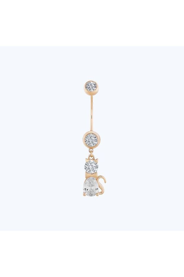 Altın Kedi Göbek Piercing - 1