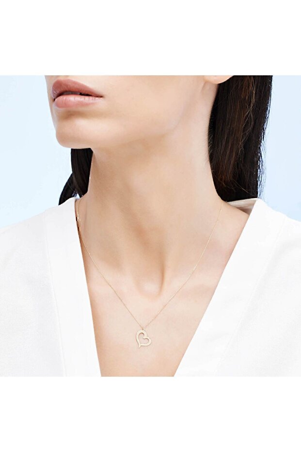 Altın Kalp Kolye - 6