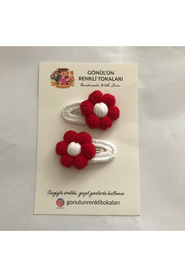 4cm Oval Silver Metal Snap Hand-Knitted Colors White Red Fluffy Daisy Buckle