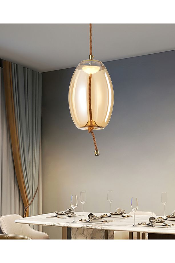 Stone Tekli 5 Watt 3000K Eskitme Bal Camlı Led Sarkıt Avize - 1