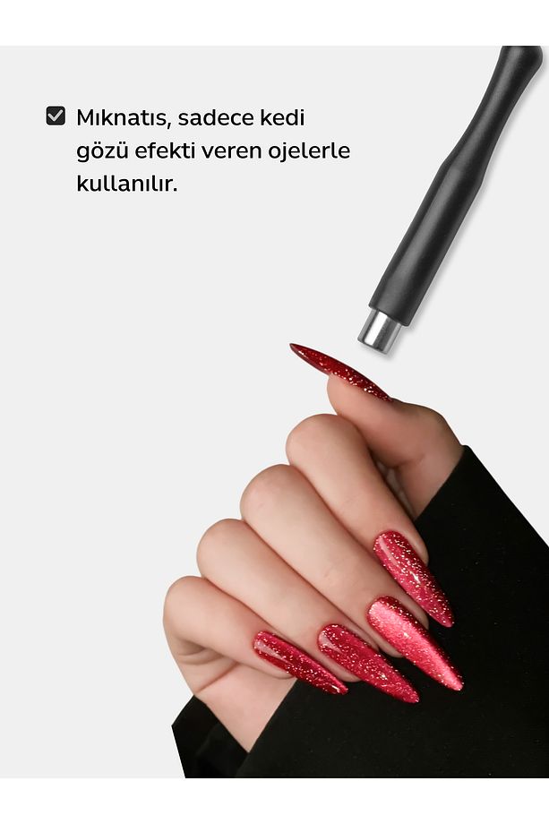Kalem Tipi Kedi Gözü Mıknatısı – Cat Eye Efekti Için Yüksek Güçlü Jel Mıknatıs - 5