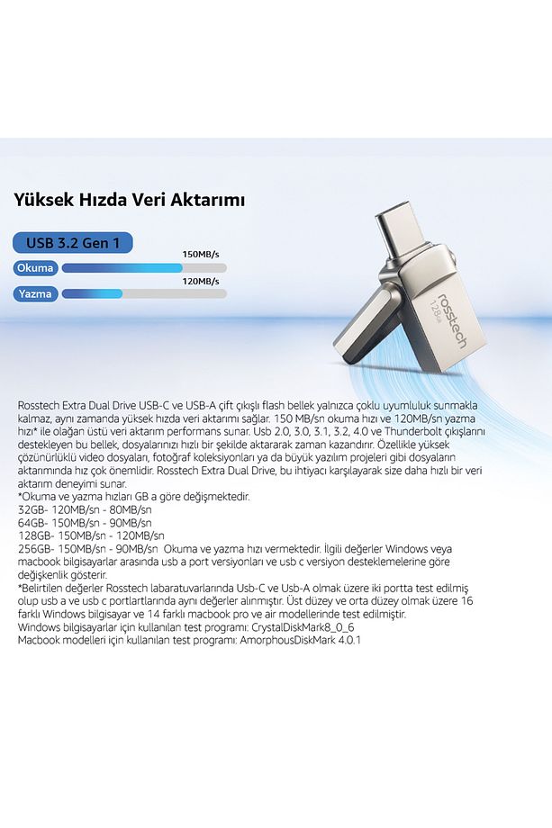 Extra Dual Drive 128gb Usb 3.2 Gen1 To Type-c 150mb-sn Flash Bellek - 8