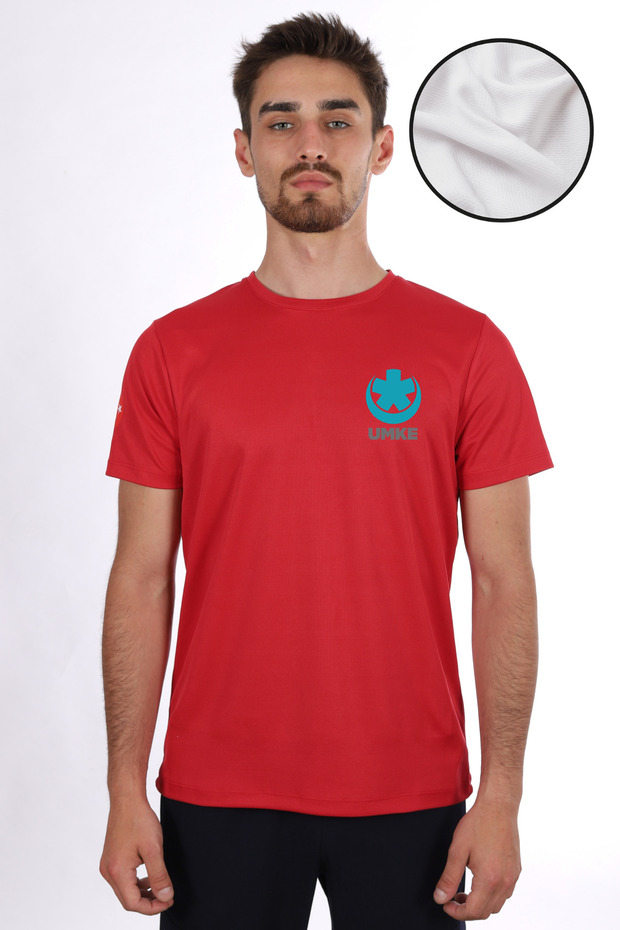 Red Umke Dry Touch Crew Neck T-Shirt Unisex