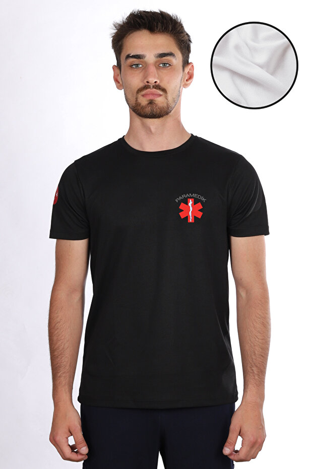 Black Paramedic Dry Touch Crew Neck T-Shirt Unisex