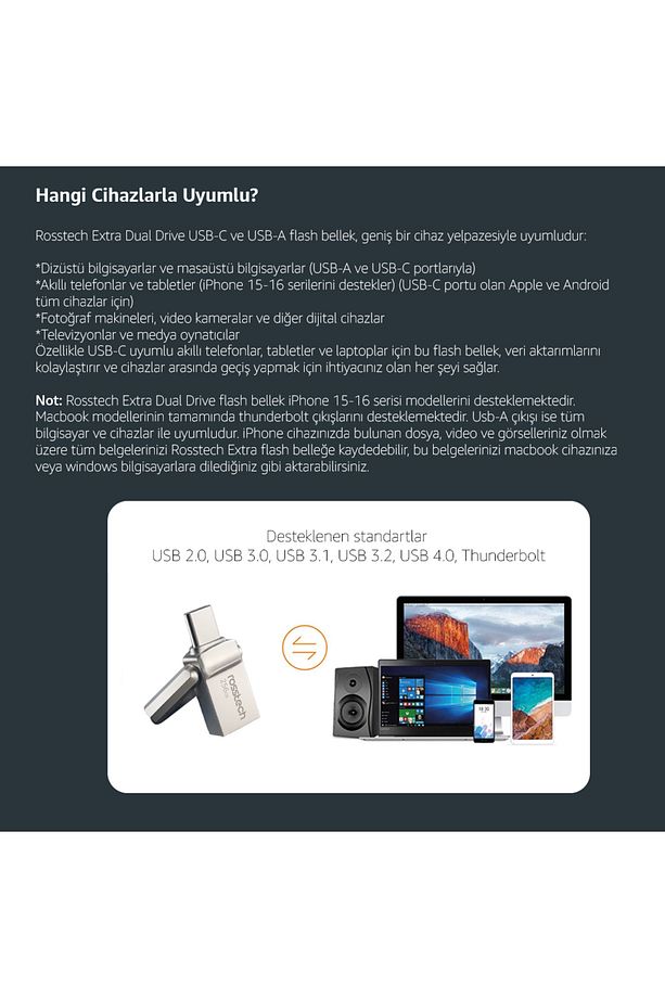 Extra Dual Drive 256gb Usb 3.2 Gen1 To Type-c 150mb-sn Flash Bellek - 7