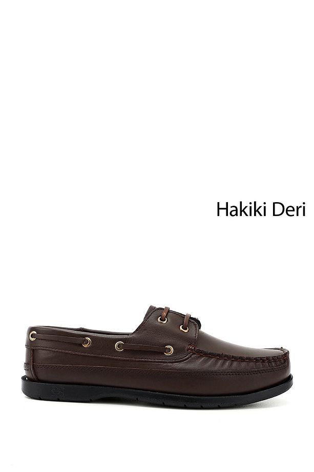 Erkek Kahve Antik Bağcıklı Kauçuk Taban Hakiki Deri Ayakkabı - 1