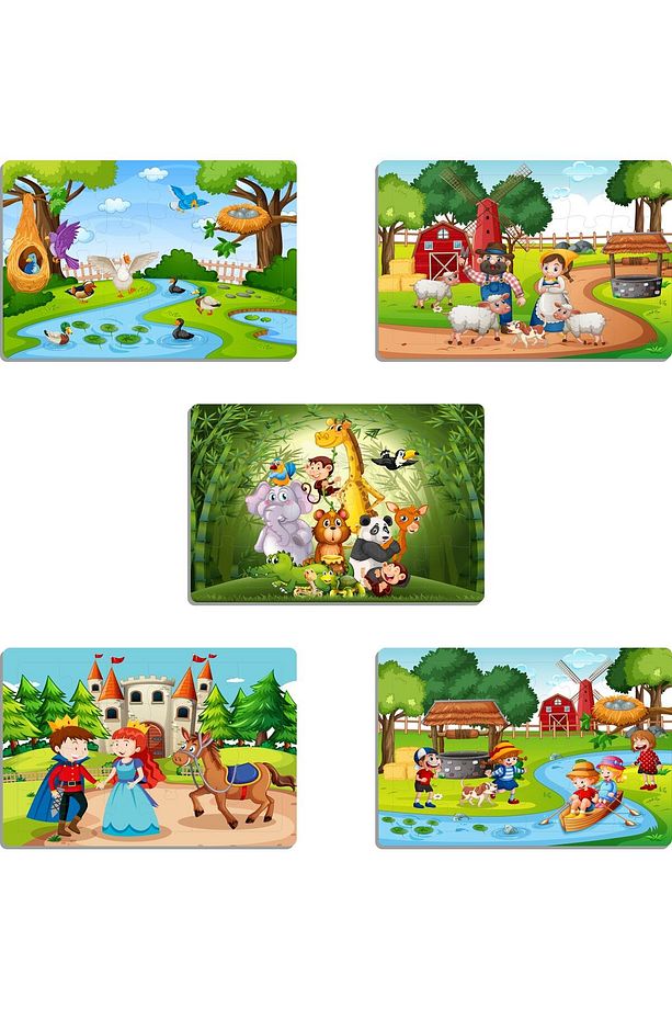Ahşap Çocuk Yapboz Puzzle Seti 10’lu (model-1+2) - 1