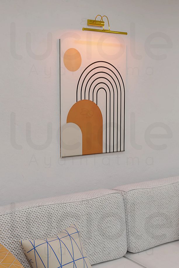 Pilli Parlak Gold Kasa Amber Led Flüt Tablo Aplik Banyo Ayna Üstü Aydınlatma - 5