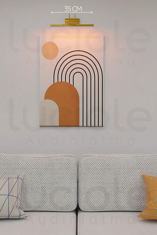 Pilli Parlak Gold Kasa Amber Led Flüt Tablo Aplik Banyo Ayna Üstü Aydınlatma - 3