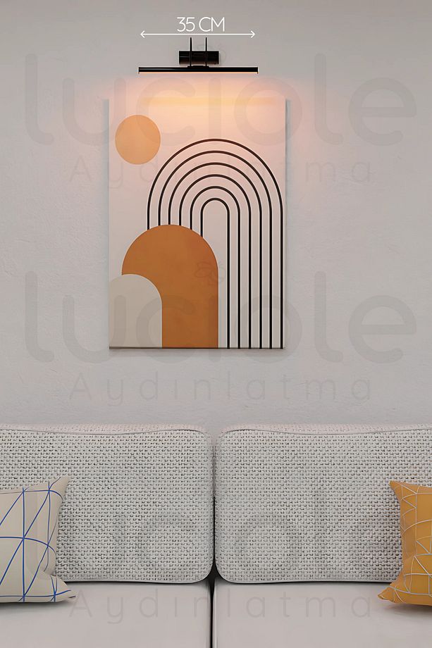 Pilli Mat Siyah Flüt Tablo Aplik Banyo Ayna Üstü Led Aydınlatma Amber Led - 3