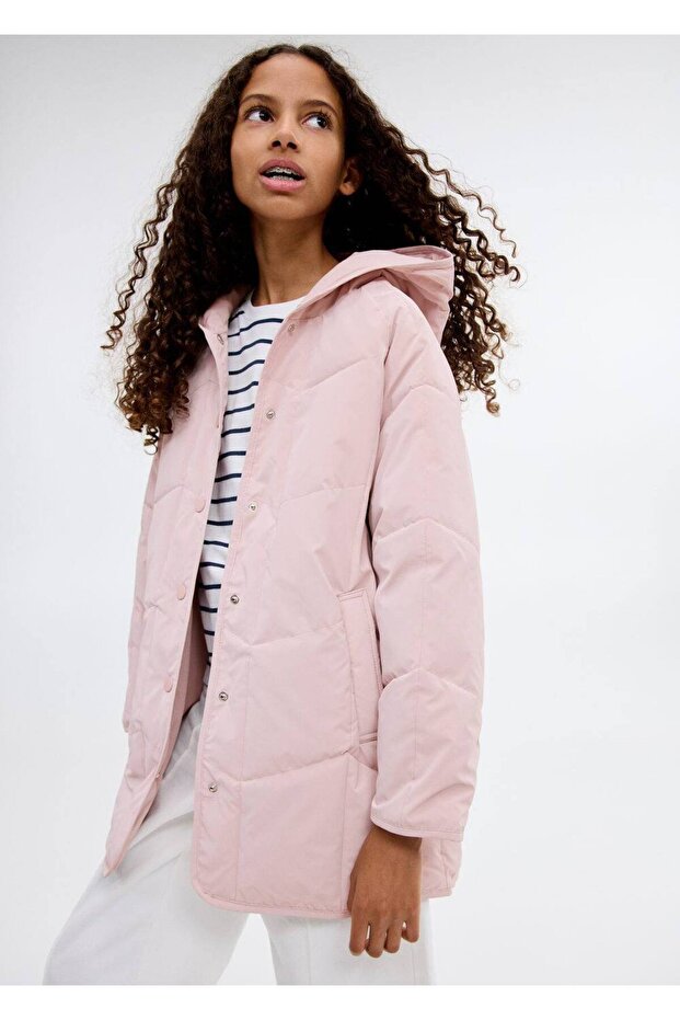 Kapüşonlu kapitone anorak - 1