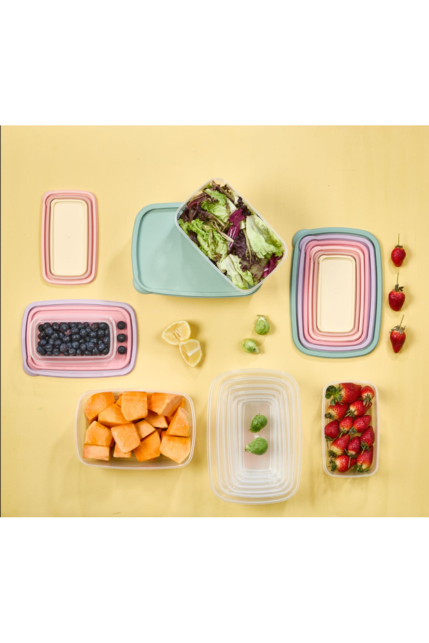 Set of 6 Rectangular Food Storage Containers Suitable for Microwave and Deep Freezer Storage Containers - 4