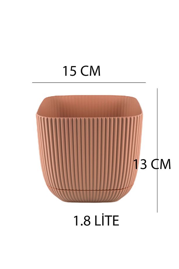 4 Adet 1.8 Litre No 3 Kare Mercan Saksı Seti Dekoratif Renkli Kaktüs Sukulent Ve Çiçek Saksı Seti - 4