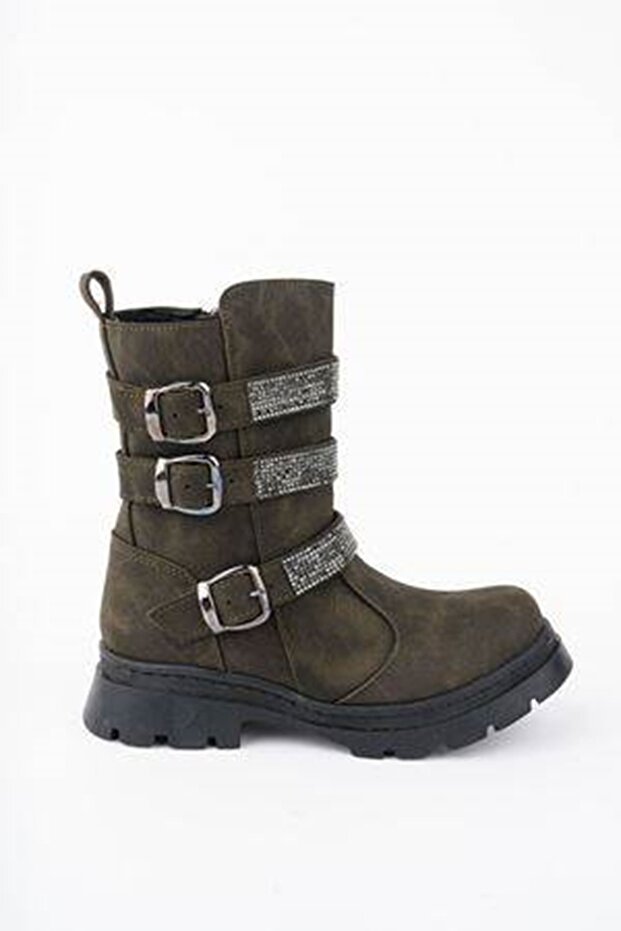 Önü Taşlı Haki Kız Çocuk Bot - 1