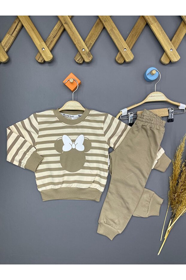 Baby Girl Striped Printed Cotton 2-Piece Set