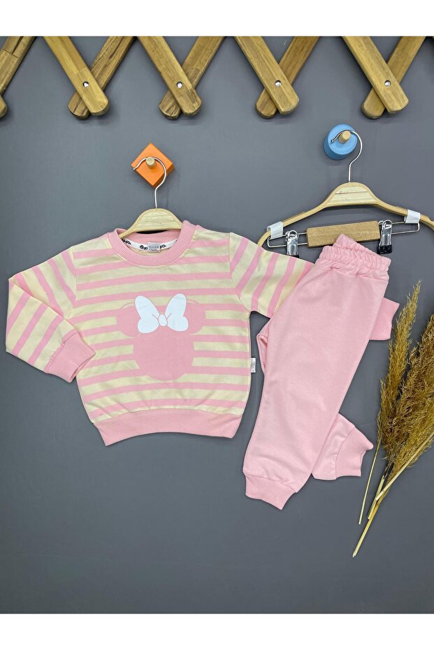 Baby Girl Striped Printed Cotton 2-Piece Set