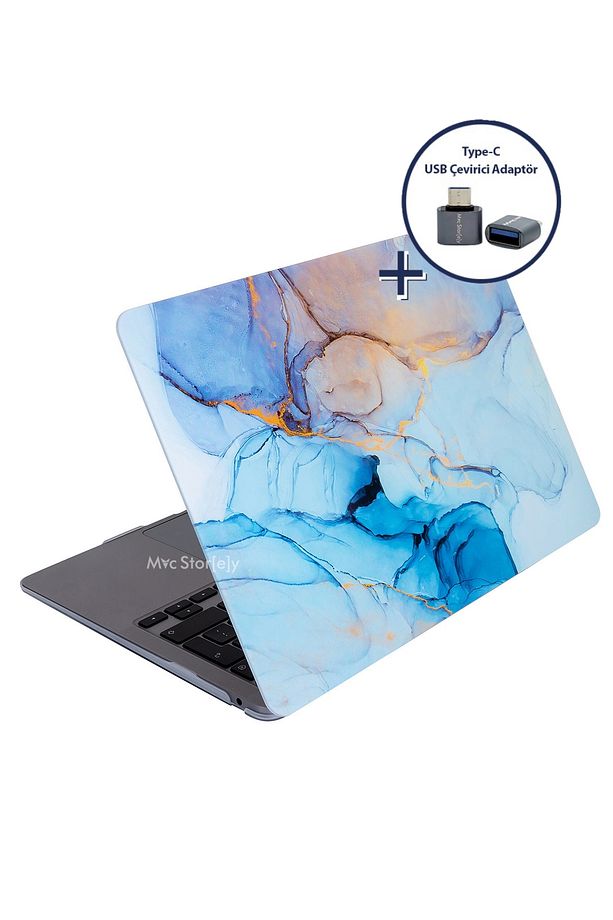 Macbook Air Kılıf 13.6inç M4 M3 M2 Çip Marble14nl (13.6" AİR) A2681 A3113 A3240 Ile Uyumlu - 1
