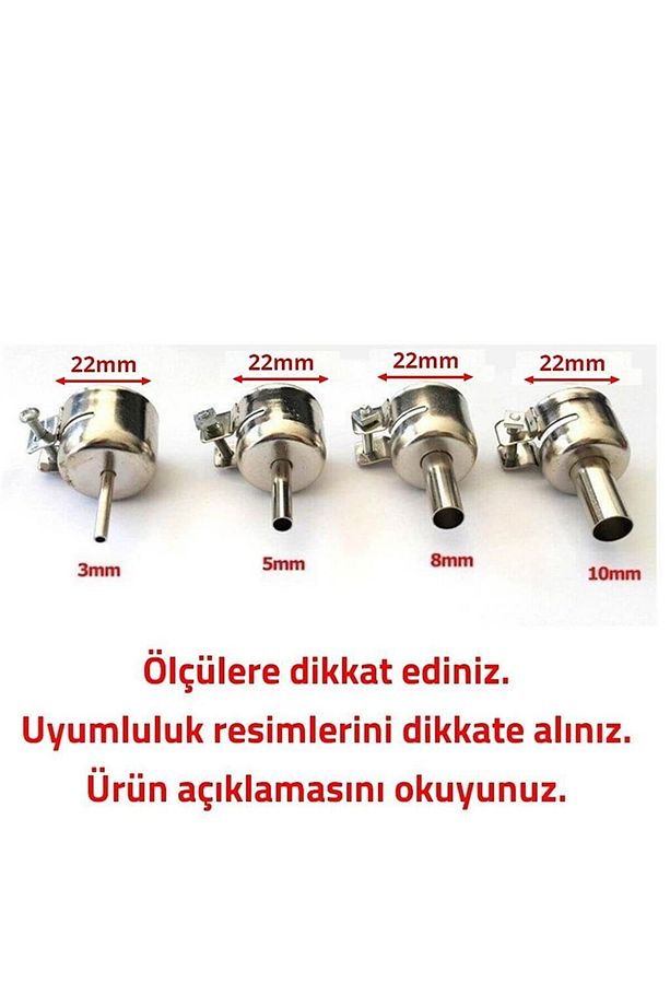 Hava Üfleme Nozul Başlık 3-5-8-10mm 22mm!! SADECE 878D 898D HAVYA SETLERİ İÇİN - 4