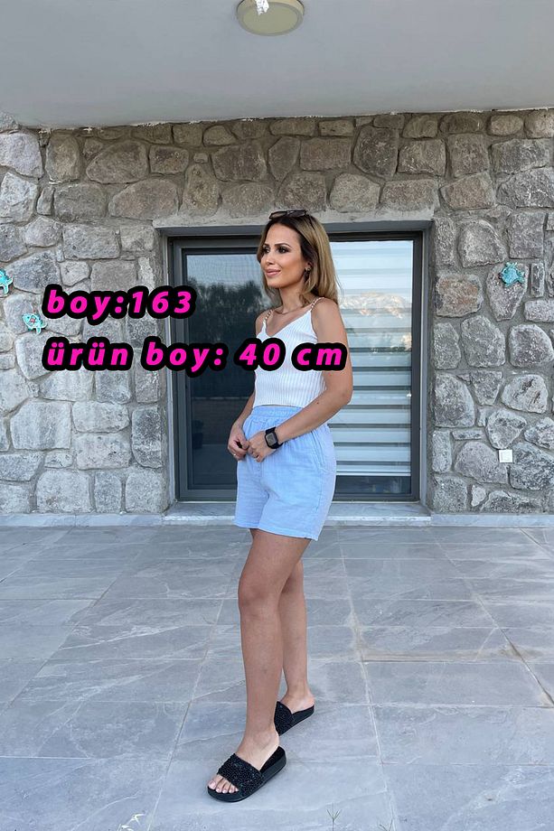 Müslin Kumaş Kısa Şort 40 Cm boy %100 pamuk ;Terletmez Renk atmaz - 2