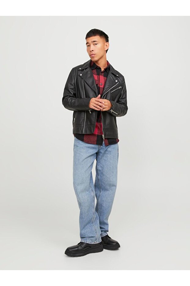 جاكيت رجالي مريح من جاك اند جونز - أحمر - 6