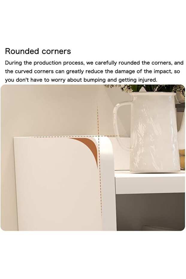 Coffee Corner with Storage, Modern Sideboard with Drawer, Console Table Cabinet in White for Home, Wood - 4
