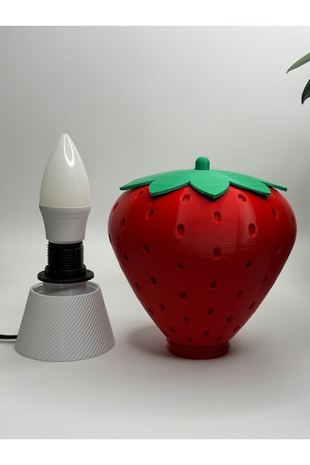 ABAJUR ÇİLEK-FRULAMP-ÇİLEK KOKULU RÜYALAR MASA GECE LAMBASI - 4