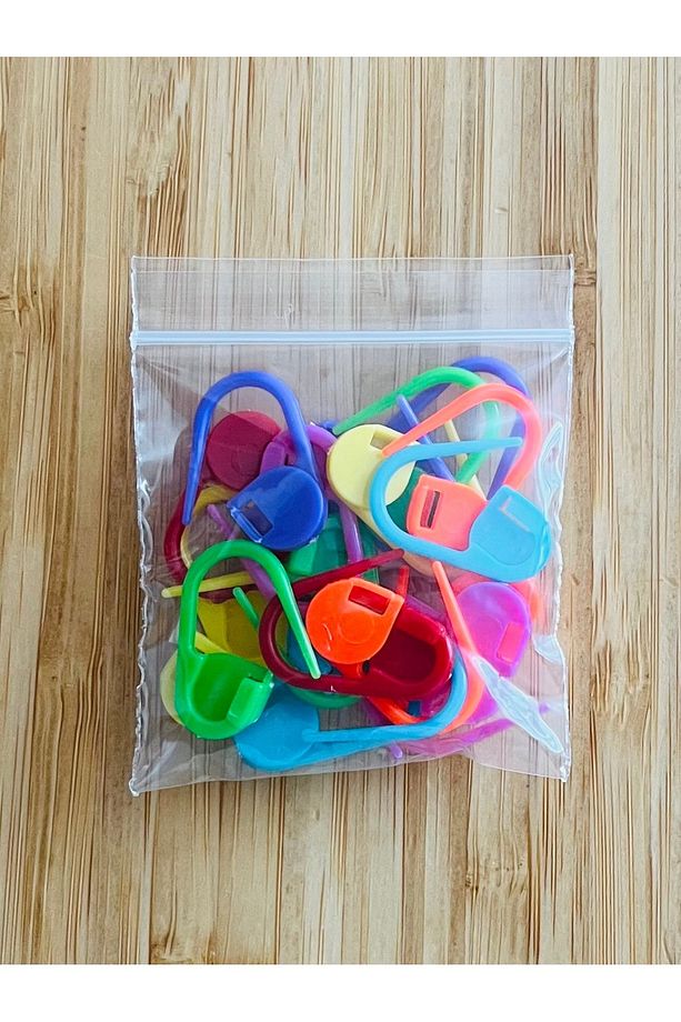 El Örgü Ayraç Ve Ilmek Renkli Plastik Çatal Iğne 1 Paket 20 Adet. - 8