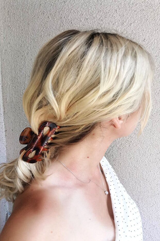 مشبك مزلاج بنقشة الفهد البني - 4