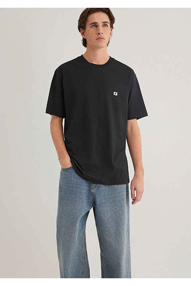 Pro Black Basic T-Shirt Loose Fit / Loose Relaxed Cut 0612757 -71379