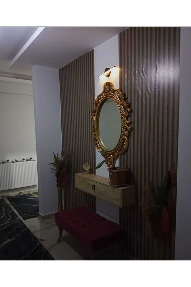Modern Kablosuz Tak Çalıştır 35 cm Ledli Aplik Banyo Tablo Ayna Duvar Aydınlatma Siyah Flüt Aplik - 8