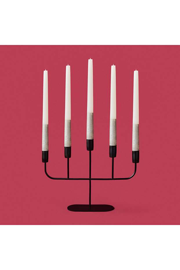 Deco Lucetta Şamdan - Siyah - 23 cm - 3