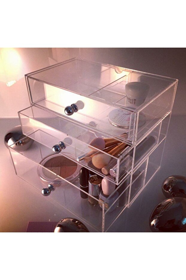 Makeup Box 3 Drawer Organizer (with Handle)