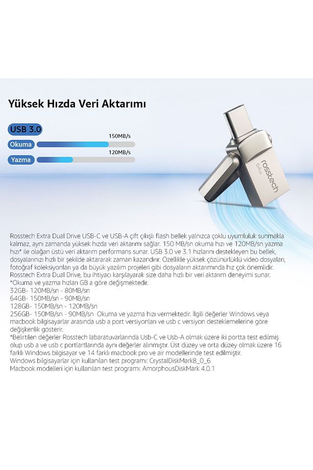 Extra Dual Drive 64gb Usb 3.2 Gen1 To Type-c 150mb-sn Flash Bellek - 8