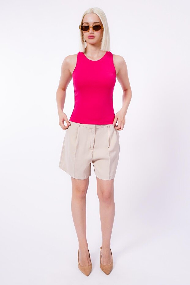 Fuchsia Basic Strap Women's Undershirt Sh253 - 6