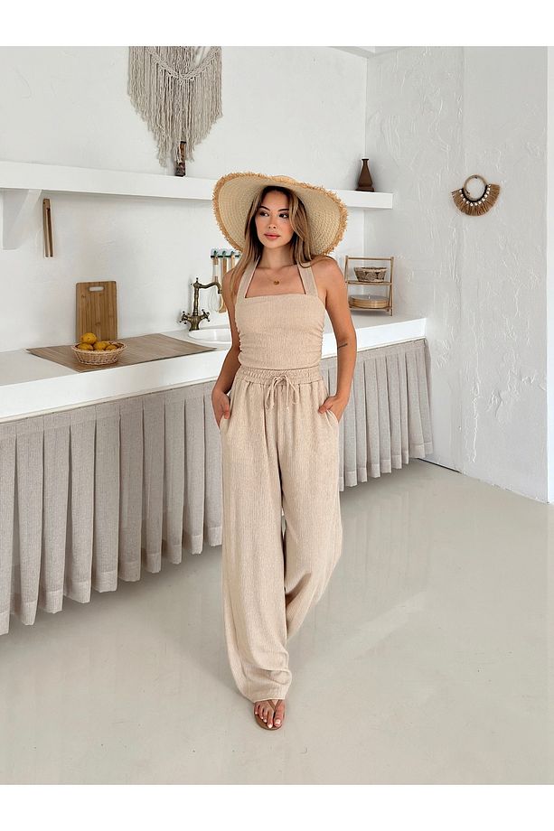 Dokulu bluz ve pantolon takım - 4