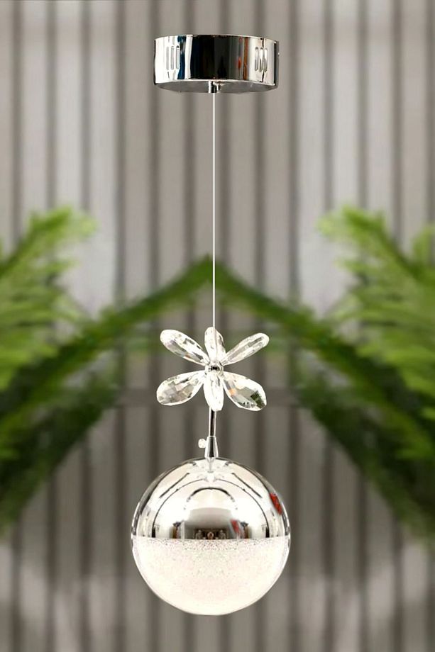 Clasy Model Krom Kaplama 3 RENK Metal Salon Mutfak Oturma Yatak Odası Modern Led Sarkıt Tekli Avize - 1
