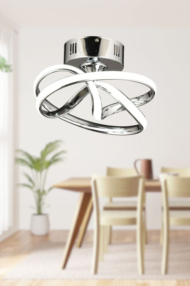 Vino Riserva Model Krom Kaplama Metal Salon Mutfak Oturma Yatak Odası Modern Led Plafonyer Avize - 6