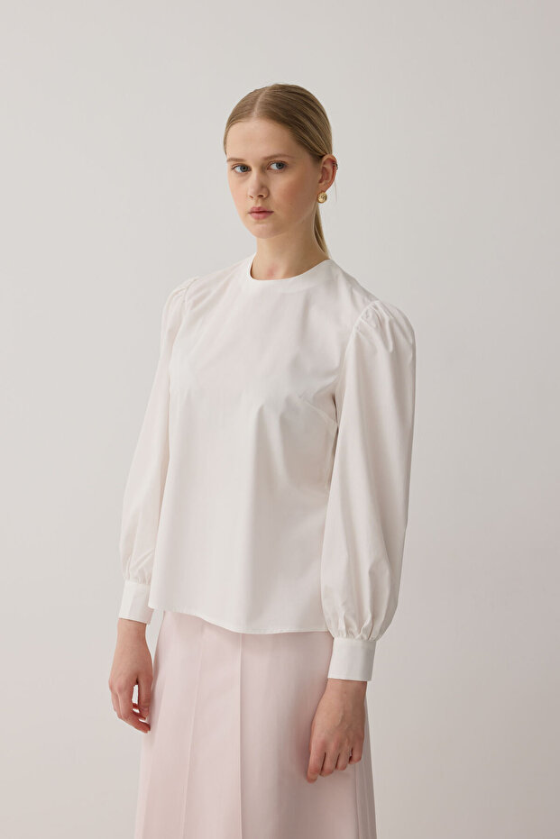 Poplin gömlek bluz - 4