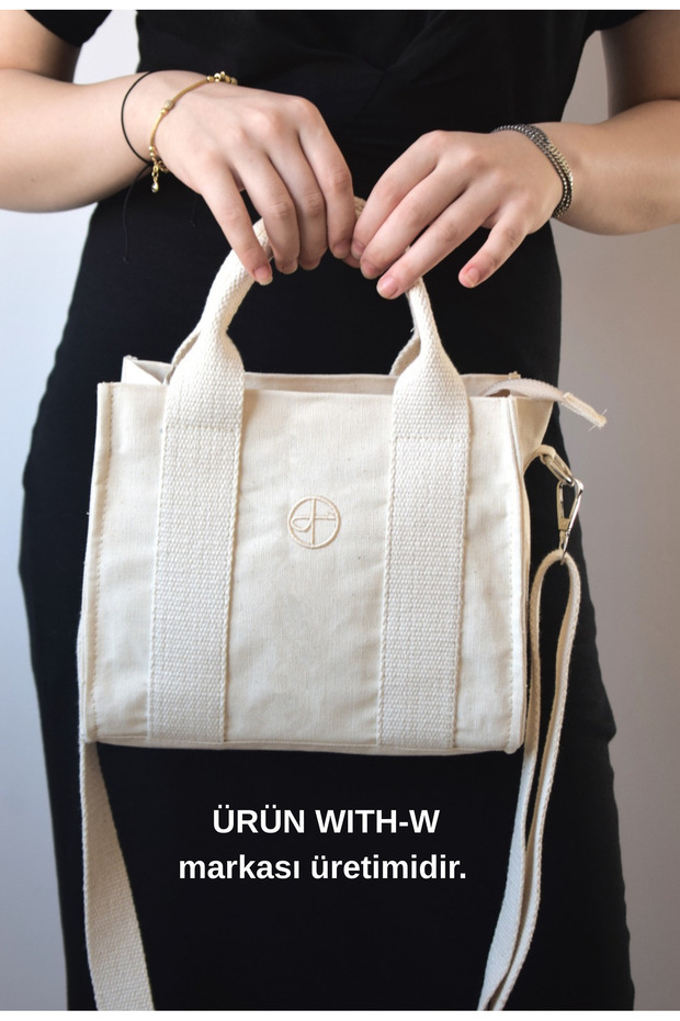 With -W Women's Canvas Cross Strap Tote Hand and Shoulder Bag