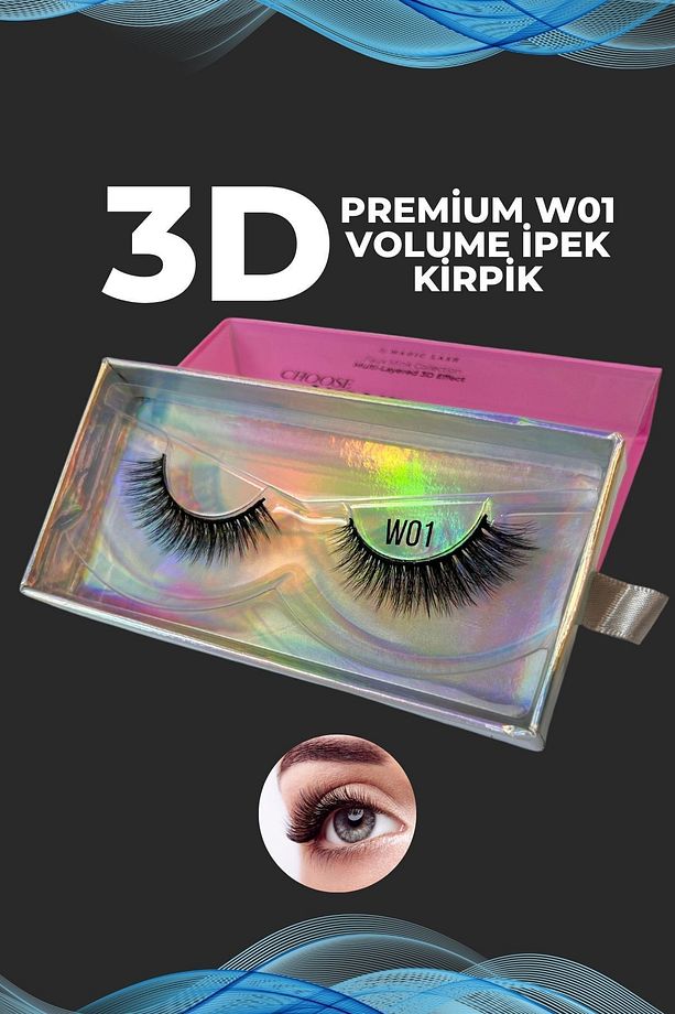 Premium Tekrar Kullanılabilir Takma Kirpik Ultra Yumuşak - Model W01 - 3