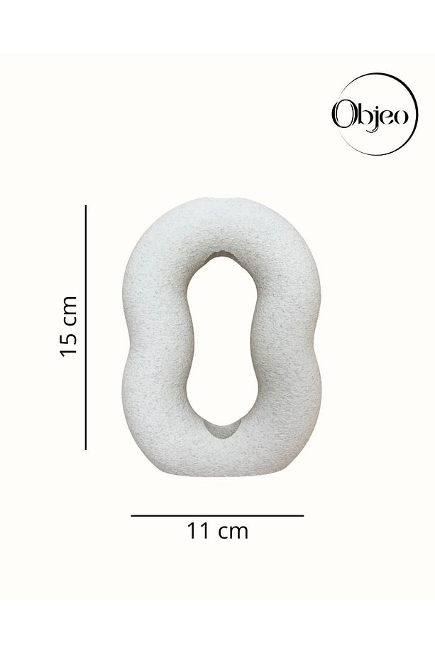 Granit Desenli Kıvrımlı Cam Tüplü Objeo Vazo - Dokulu Yüzeyli Bohem Vazo - 15 cm - 2