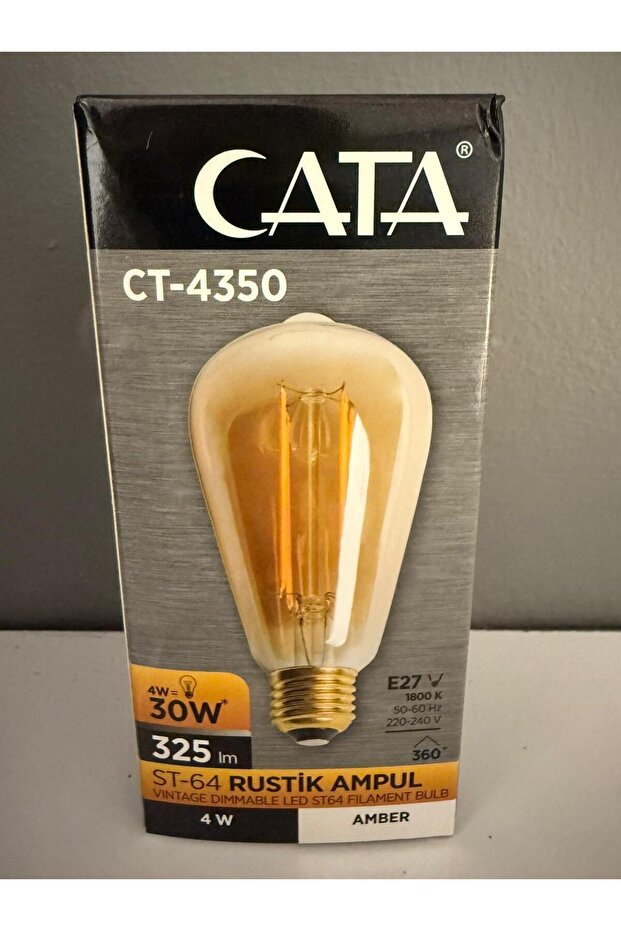 Rustik Led 6w E27 Amber 10 Adet - 3