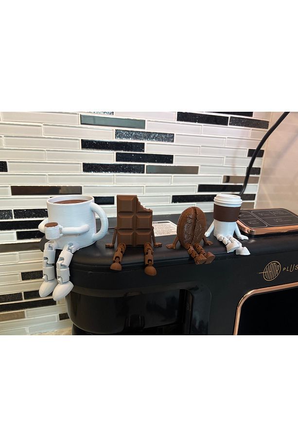 Dekoratif Kahve Köşesi Ayakli Biblo - 4’lü Set Kahve Çekirdeği,cikolata,kupa,bardak Bench Hediyeli - 2