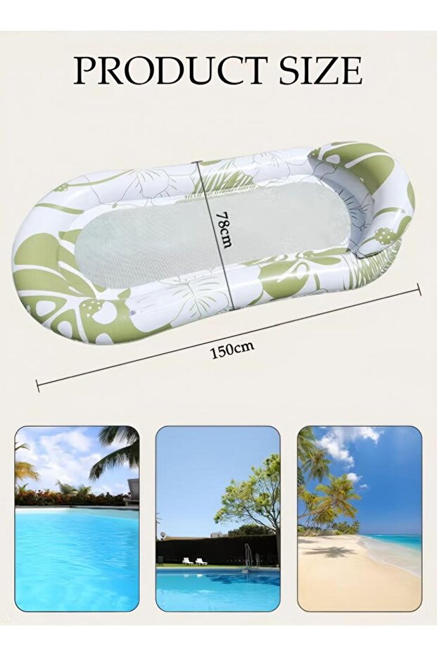 Inflatable Pool Float Lounger Raft 160*90cm Floating Mat Inflatable Cont - 7